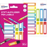 Artikelbild 1 für AVERY Zweckform Stiftetiketten Gesichter, farblich sortiert 50,0 x 10,0 mm, 30 Etiketten, Artikelnummer 588127