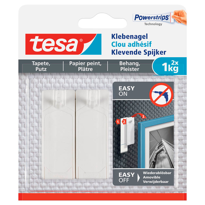 Artikelbild 16 für tesa Powerstripes Klebenägel für max. 1,0 kg 2,4 x 4,5 cm, 2 St., Artikelnummer 847280