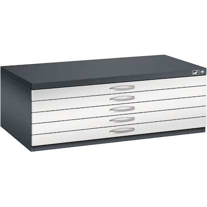 Artikelbild 4 für CP 7100 Planschrank schwarzgrau, lichtgrau 5 Schubladen 110,0 x 76,5 x 42,0 cm, Artikelnummer 682240