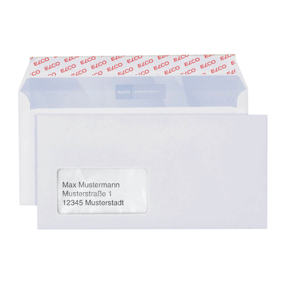 Artikelbild 7 für ELCO Briefumschläge Premium DIN lang+ mit Fenster hochweiß haftklebend 500 St., Artikelnummer 358965