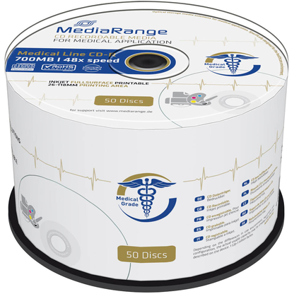 Artikelbild 2 für 50 MediaRange CD-R Medical Line 700 MB bedruckbar, Medical Line, Artikelnummer 839170