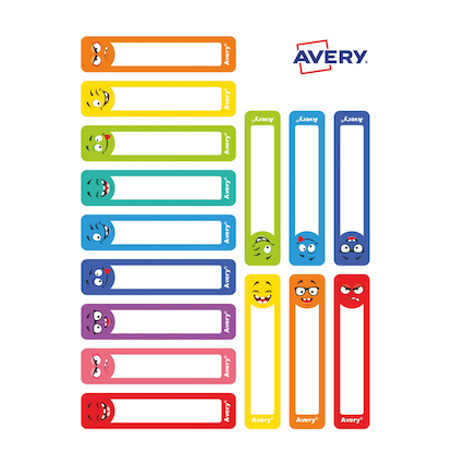 Artikelbild 3 für AVERY Zweckform Stiftetiketten Gesichter, farblich sortiert 50,0 x 10,0 mm, 30 Etiketten, Artikelnummer 588127