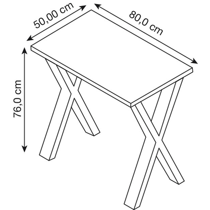 Artikelbild 2 für VCM my office Lona Schreibtisch weiß rechteckig, X-Fuß-Gestell silber 80,0 x 50,0 cm, Artikelnummer 905303