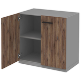 Artikelbild 1 für röhr Aktenschrank quantum, 180/D24/6120-85-R1 grau, eiche 1 Fachboden 80,0 x 41,9 x 76,5 cm, Artikelnummer 722221
