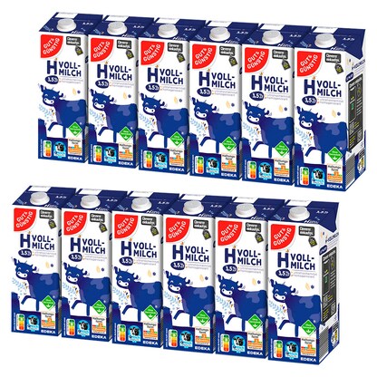 Artikelbild für GUT&GÜNSTIG H-Vollmilch Milch 3,5 % 12x 1,0 l, Artikelnummer 545359