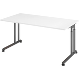 Artikelbild 1 für HAMMERBACHER ZS16 höhenverstellbarer Schreibtisch weiß rechteckig, C-Fuß-Gestell grau 160,0 x 80,0 cm, Artikelnummer 992248
