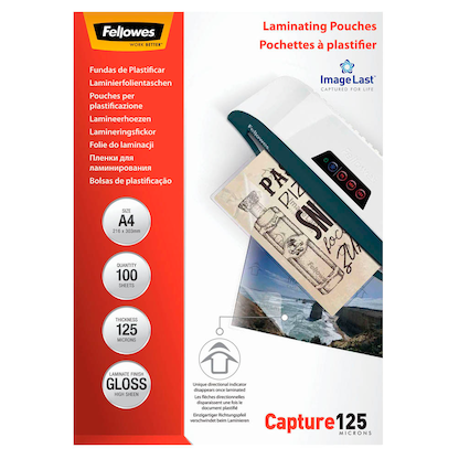 Artikelbild 2 für 100 Fellowes Capture125 ImageLast Laminierfolien glänzend für A4 125 micron, Artikelnummer 306795