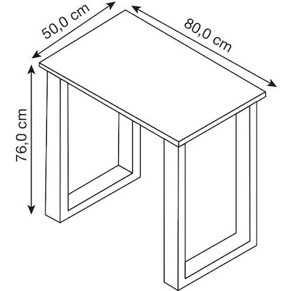 Artikelbild 2 für VCM my office Lona Schreibtisch weiß rechteckig, U-Fuß-Gestell schwarz 80,0 x 50,0 cm, Artikelnummer 905404