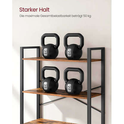 Artikelbild 8 für VASAGLE Bücherregal braun, schwarz 80,0 x 30,0 x 186,0 cm, Artikelnummer 289878