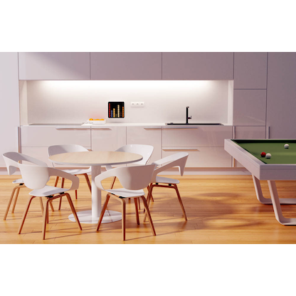 Artikelbild 3 für meet powered by PAPERFLOW Mehrzwecktisch buche rund, Säulenfuß weiß, 115,0 x 115,0 x 75,0 cm, Artikelnummer 578190