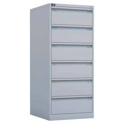 Artikelbild 2 für BISLEY ECO Karteischrank lichtgrau 6 Schubladen 57,0 x 62,2 x 132,1 cm, Artikelnummer 379899