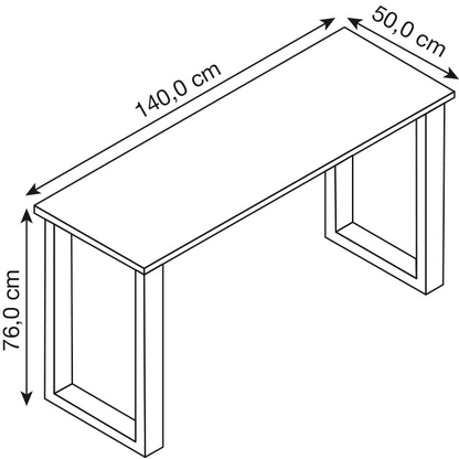 Artikelbild 2 für VCM my office Lona Schreibtisch weiß rechteckig, U-Fuß-Gestell schwarz 140,0 x 50,0 cm, Artikelnummer 905861