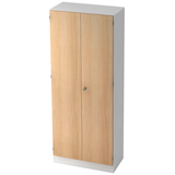 Artikelbild 1 für HAMMERBACHER Aktenschrank Unni SE1, V6100/W/E/SG weiß, eiche 4 Fachböden 80,0 x 42,0 x 200,4 cm, Artikelnummer 644082