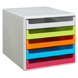 Artikelbild 1 für M&M Schubladenbox grau, grün, orange, blau, rot 30050967, DIN A4 mit 5 Schubladen, Artikelnummer 370522