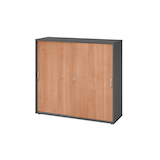 Artikelbild 1 für HAMMERBACHER Schiebetürenschrank 1753S, V1753S/G/N/BM grafit, nussbaum 2 Fachböden 120,0 x 40,0 x 110,0 cm, Artikelnummer 377808