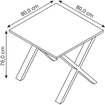 Artikelbild 2 für VCM my office Lona Schreibtisch weiß quadratisch, X-Fuß-Gestell schwarz 80,0 x 80,0 cm, Artikelnummer 905765