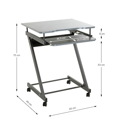 Artikelbild 3 für HAKU Möbel PC-Tisch mit Rollen anthrazit 60,0 x 49,0 x 75,0 cm, Artikelnummer 684211