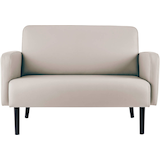 Artikelbild 1 für meet powered by PAPERFLOW 2-Sitzer Sofa LISBOA weiß schwarz Kunstleder, 1 St., Artikelnummer 851263