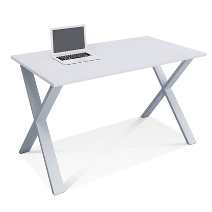 Artikelbild für VCM my office Lona Schreibtisch weiß rechteckig, X-Fuß-Gestell silber 140,0 x 50,0 cm, Artikelnummer 905644