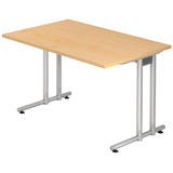 Artikelbild 1 für HAMMERBACHER NS12 Schreibtisch ahorn rechteckig, C-Fuß-Gestell silber 120,0 x 80,0 cm, Artikelnummer 862944