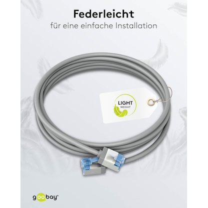 Artikelbild 5 für goobay RJ-45 Netzwerkkabel 1,0 m grau bis zu 10,00 Gbit/Sek. bis zu 500 MHz, 1 St., Artikelnummer 557559