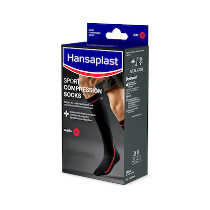 Artikelbild 14 für Hansaplast Kompressionsstrümpfe, geschlossene Spitze SPORT COMPRESSION schwarz Größe L/XL 1 Paar, Artikelnummer 577298