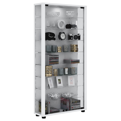 Artikelbild für VCM my home Lumo Maxi Vitrine weiß 8 Fachböden mit Beleuchtung, Artikelnummer 781157