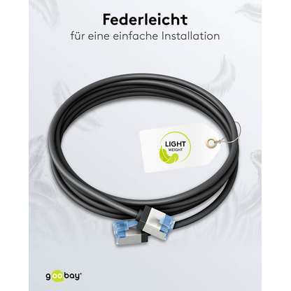 Artikelbild 4 für goobay RJ-45 Netzwerkkabel 1,0 m schwarz bis zu 10,00 Gbit/Sek. bis zu 500 MHz, 1 St., Artikelnummer 557719
