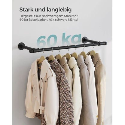 Artikelbild 6 für SONGMICS Wandgarderobe schwarz Metall 84,0 x 7,0 cm, Artikelnummer 438779