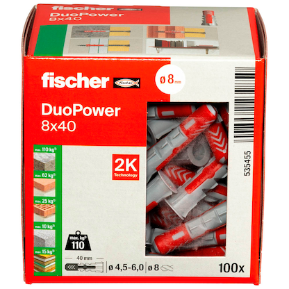 Artikelbild 2 für fischer DuoPower 8x40 2K 535455 Universaldübel Ø 8 mm x 40 mm, 100 St., Artikelnummer 479879