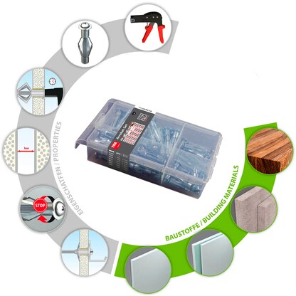 Artikelbild 7 für TOX ACROBAT SET 094901111 Hohlraumdübel-Sortiment, 60-teilig, Artikelnummer 559672