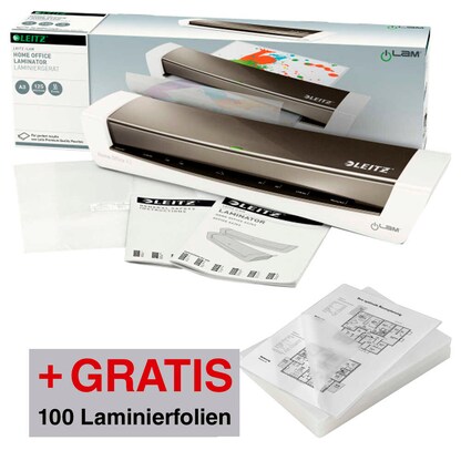 Artikelbild 6 für AKTION: LEITZ iLAM Home Office A3 Laminiergerät-Set bis DIN A3 + GRATIS 100 Laminierfolien, 80 micron, A4, Artikelnummer 681359