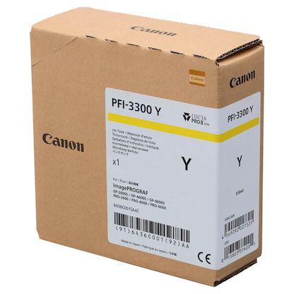 Artikelbild 2 für Canon PFI-3300 gelb Druckerpatrone, Artikelnummer 525236