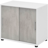 Artikelbild 1 für röhr Schiebetürenschrank direct.office, 859B231000 weiß, beton 1 Fachboden 80,4 x 42,5 x 74,0 cm, Artikelnummer 460889