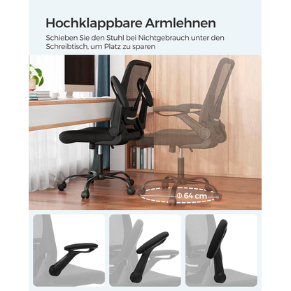 Artikelbild 6 für SONGMICS Bürostuhl, OBN37BKV1 Stoff schwarz, Gestell schwarz, Artikelnummer 260907