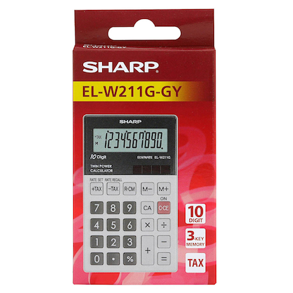 Artikelbild 3 für SHARP EL-W211G Taschenrechner schwarz/grau, Artikelnummer 397909