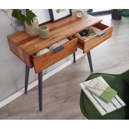 Artikelbild 8 für WOHNLING Schreibtisch braun rechteckig, 4-Fuß-Gestell braun 90,0 x 36,0 cm, Artikelnummer 541072