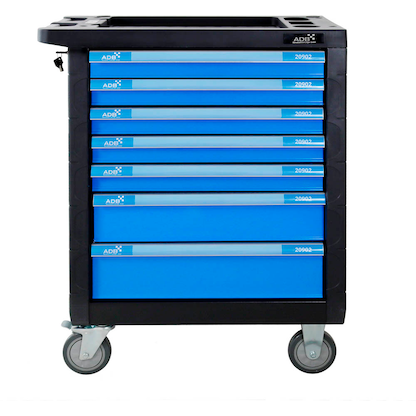 Artikelbild 2 für ADB LIGHTNING Werkstattwagen befüllt blau 7 Schubladen, Artikelnummer 892461