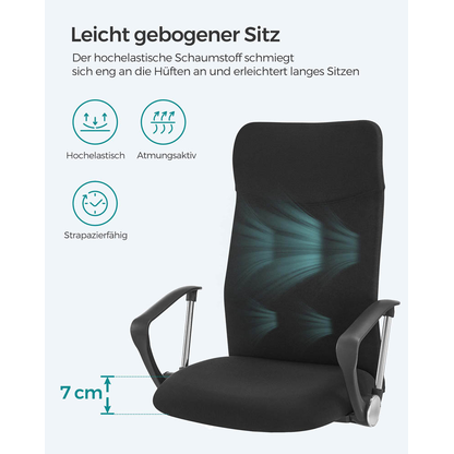 Artikelbild 6 für SONGMICS Bürostuhl, OBN034B01 Stoff schwarz, Gestell silber, Artikelnummer 262778