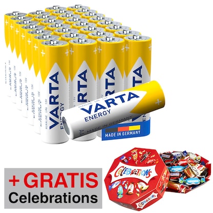 Artikelbild 12 für AKTION: 30 VARTA Batterien ENERGY Mignon AA 1,5 V + GRATIS Celebrations 269g, Artikelnummer 634229