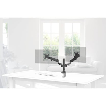 Artikelbild 3 für hama Monitor-Halterung FULLMOTION 00118498 schwarz für 2 Monitore, Tischklemme, Artikelnummer 676217