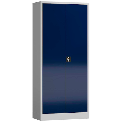 Artikelbild 2 für ClassiX Metallschrank X-530331 enzianblau, lichtgrau 80,0 x 38,0 x 180,0 cm, aufgebaut, Artikelnummer 184589