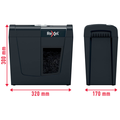 Artikelbild 5 für Rexel Secure X6 Aktenvernichter mit Partikelschnitt P-4, 4 x 40 mm, bis 6 Blatt, schwarz, Artikelnummer 437242