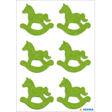Artikelbild 1 für HERMA Aufkleber 15250 Schaukelpferd, grün, 6 Etiketten, Artikelnummer 966861