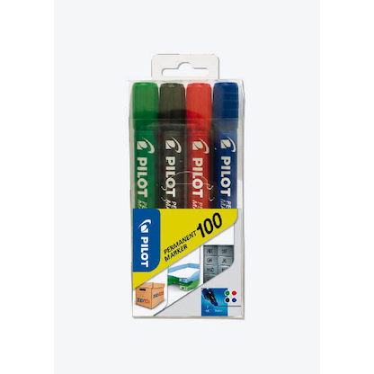 Artikelbild 14 für PILOT 100 Permanentmarker farbsortiert 1,0 mm, 4 St., Artikelnummer 363080