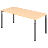 Artikelbild 1 für HAMMERBACHER YS19 höhenverstellbarer Schreibtisch ahorn rechteckig, 4-Fuß-Gestell grau 180,0 x 80,0 cm, Artikelnummer 999633