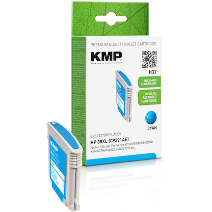 Artikelbild 20 für KMP H32 cyan Druckerpatrone kompatibel zu HP 88XL (C9391AE), Artikelnummer 640755