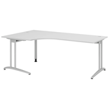 Artikelbild 1 für HAMMERBACHER BS82 Schreibtisch lichtgrau L-Form, C-Fuß-Gestell silber 200,0 x 80,0/120,0 cm, Artikelnummer 866470