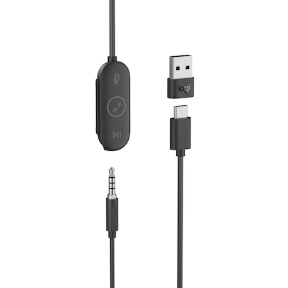Artikelbild 3 für Logitech Zone Wired Earbuds USB-Headset schwarz, grau, Artikelnummer 561823