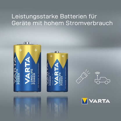 Artikelbild 4 für 2 VARTA Batterien LONGLIFE Power Baby C 1,5 V, Artikelnummer 399491